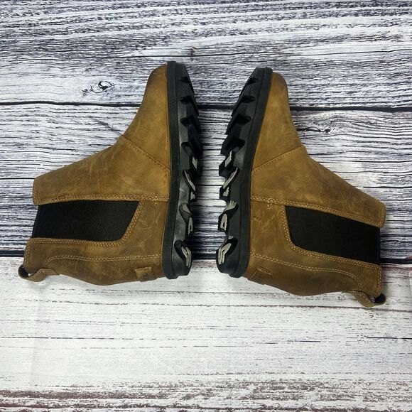 Sorel Joan Of Arctic Wedge II Brown Leather Chelsea Ankle Boots Women’s Size 7.5 - Picture 6 of 8